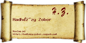 Hadházy Zobor névjegykártya